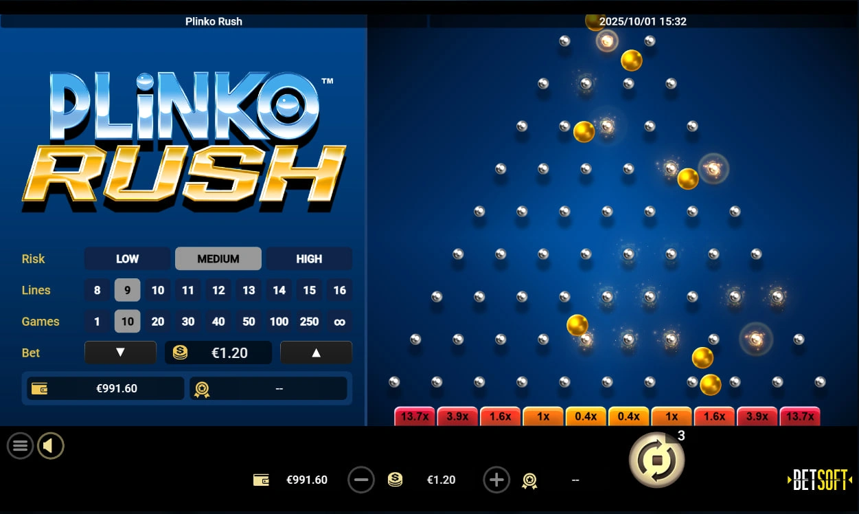 Dynamic Plinko slot action