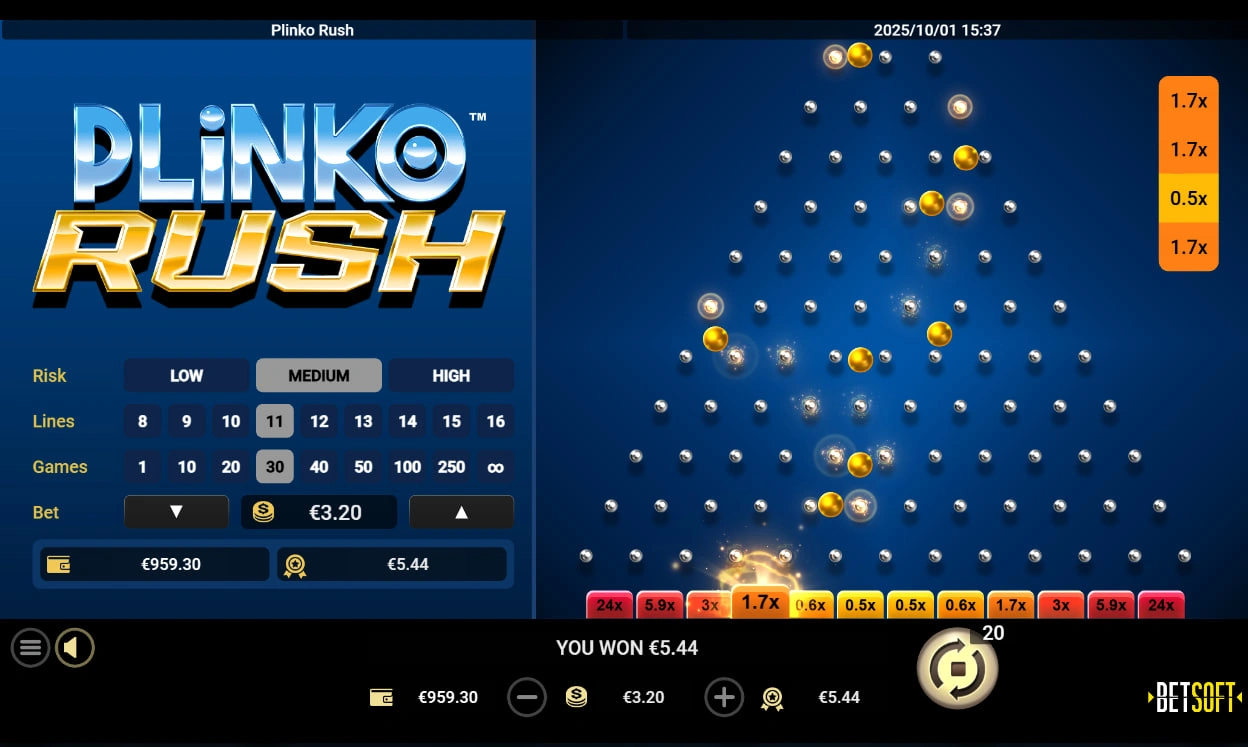 Thrilling slot Plinko Rush game